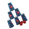 5 1/4" Patriotic Red, White & Blue Pom-Pom Bowling Game Set 9 Pc.